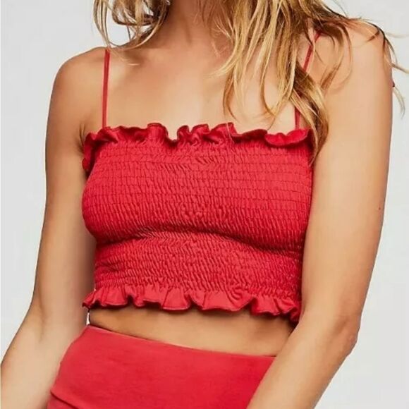 Free people fine without you smocked crop … - Picture 1 of 7